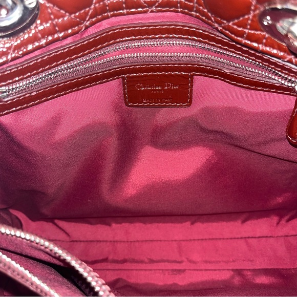 Authentic Dior Patent Cannage Quilted Tote in Deep Burgundy- FREE COA - Picture 5 of 8